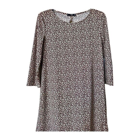 MNG by Mango Basics Women's Pullover Animal Print Shift‎ Dress Multicolor Size 4 - Picture 1 of 5